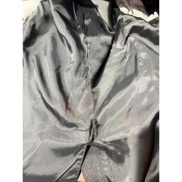 Lauren Ralph Lauren 48L Gray Herringbone Wool Blazer With Notched Lapel DH8 - Picture 6 of 11